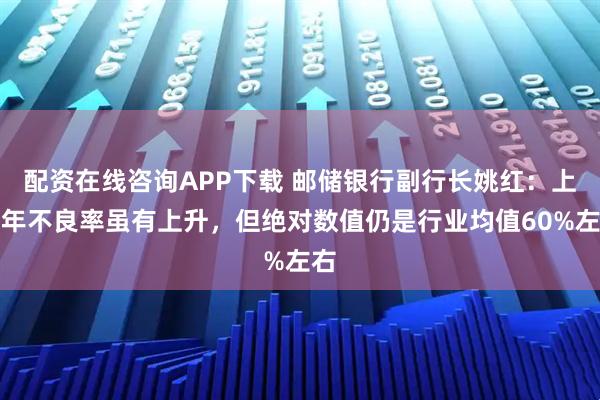 配资在线咨询APP下载 邮储银行副行长姚红：上半年不良率虽有上升，但绝对数值仍是行业均值60%左右